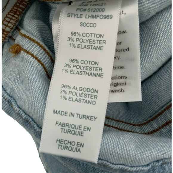 Frame Le High Mini Fold Over Jean Skirt Womens Sz 29 A Line Light Wash Denim NEW - Picture 8 of 9